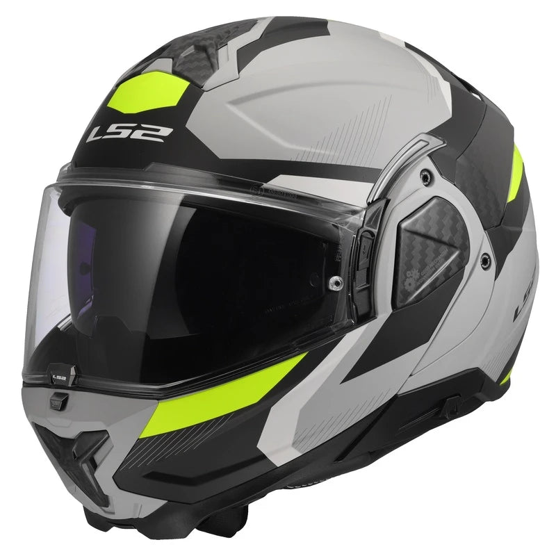 Load image into Gallery viewer, LS2 Advant II Triple Matte Gray Hi-Vis Yellow Helmet
