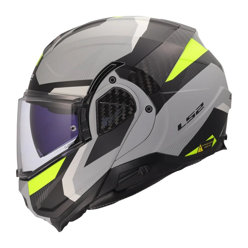Load image into Gallery viewer, LS2 Advant II Triple Matte Gray Hi-Vis Yellow Helmet
