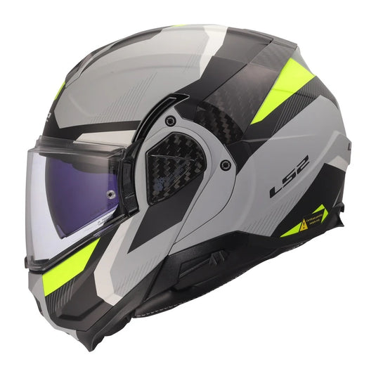 LS2 Advant II Triple Matte Gray Hi-Vis Yellow Helmet