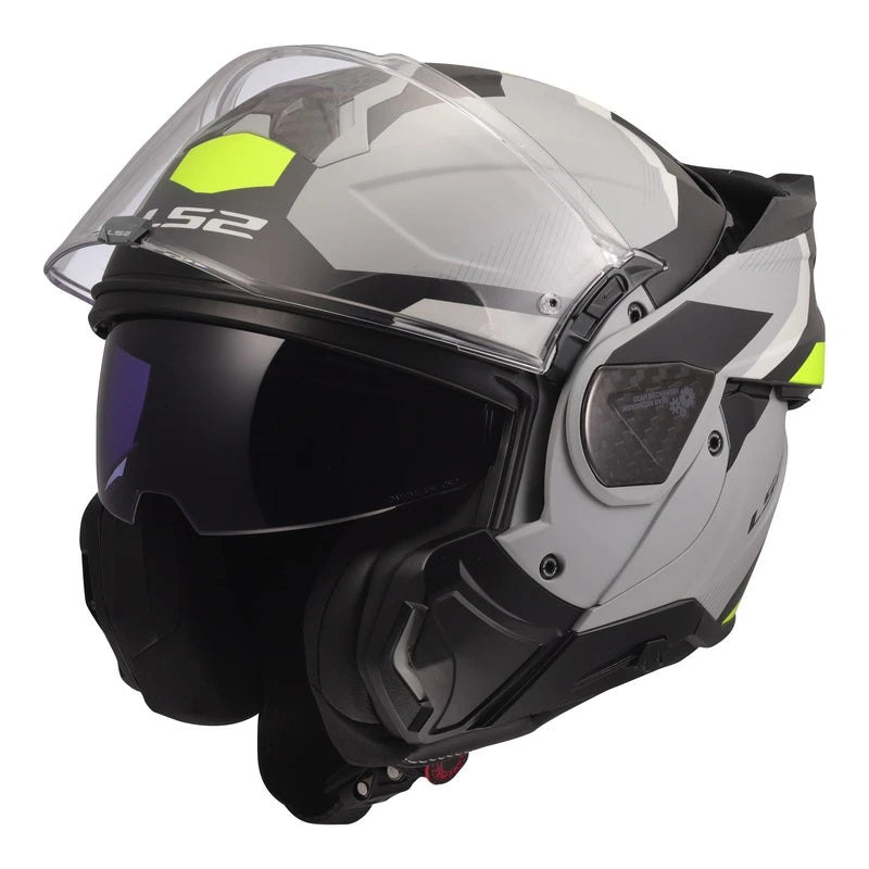 Load image into Gallery viewer, LS2 Advant II Triple Matte Gray Hi-Vis Yellow Helmet

