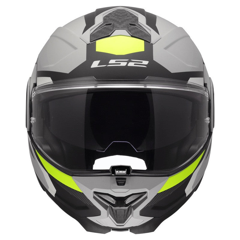 Load image into Gallery viewer, LS2 Advant II Triple Matte Gray Hi-Vis Yellow Helmet
