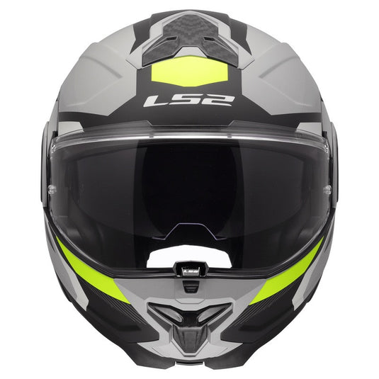 LS2 Advant II Triple Matte Gray Hi-Vis Yellow Helmet