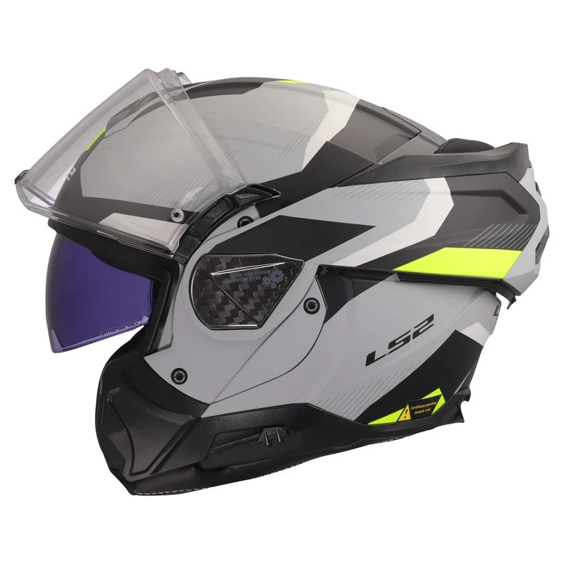 Load image into Gallery viewer, LS2 Advant II Triple Matte Gray Hi-Vis Yellow Helmet
