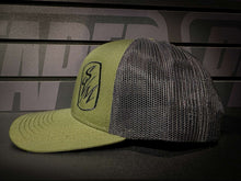 Load image into Gallery viewer, SVM Curved Brim Trucker Olive Green &amp; Black
