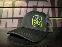 Load image into Gallery viewer, SVM Curved Brim Trucker Black &amp; Hiviz
