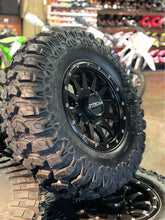 Load image into Gallery viewer, 28” SEDONA TRAIL SAW TIRE 14” RACELINE TROPHY WHEEL 4/137 CANAM
