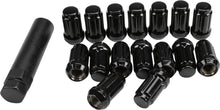 Load image into Gallery viewer, RACELINE 12MMX1.50 LOCK STYLE LUG NUTS BLACK W/KEY 16/PK
