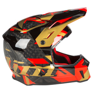 F3 CARBON HELMET ECE RAID FIERY RED - GOLD