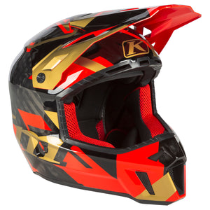 F3 CARBON HELMET ECE RAID FIERY RED - GOLD