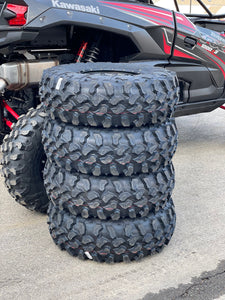 32" MAXXIS CARNIVORE 14" RACELINE TROPHY 4/137 CANAM WHEEL/TIRE SET