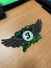 Load image into Gallery viewer, 10&quot; RIDE IN PEACE WINGS #3 SCOTT MULLIN MEMORIAL STICKERS
