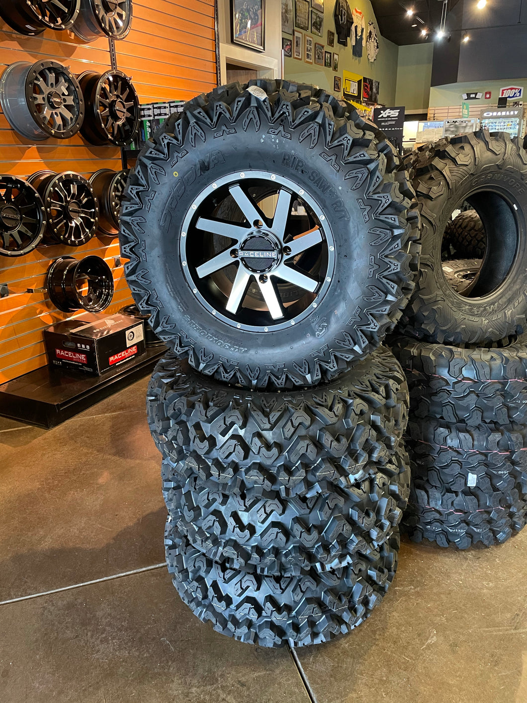 30” SEDONA RIP SAW TIRES 14” RACELINE TWIST WHEELS